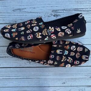 BOBS from Skechers Womens 10 Animal Pet Canine Dog Mom Fur Baby Slip On Flats
